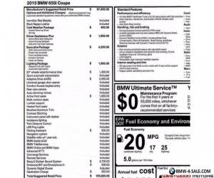 Item 2015 BMW 6-Series 650i LOADED MSRP $106K Bang Olufsen Executive DAP for Sale